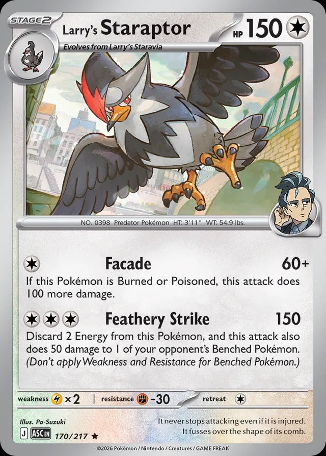 Ascended Heroes Holo Larry’s Staraptor #170/217